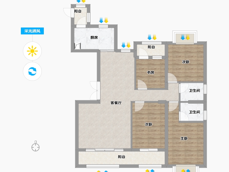 福建省-福州市-融信大卫城-85.00-户型库-采光通风