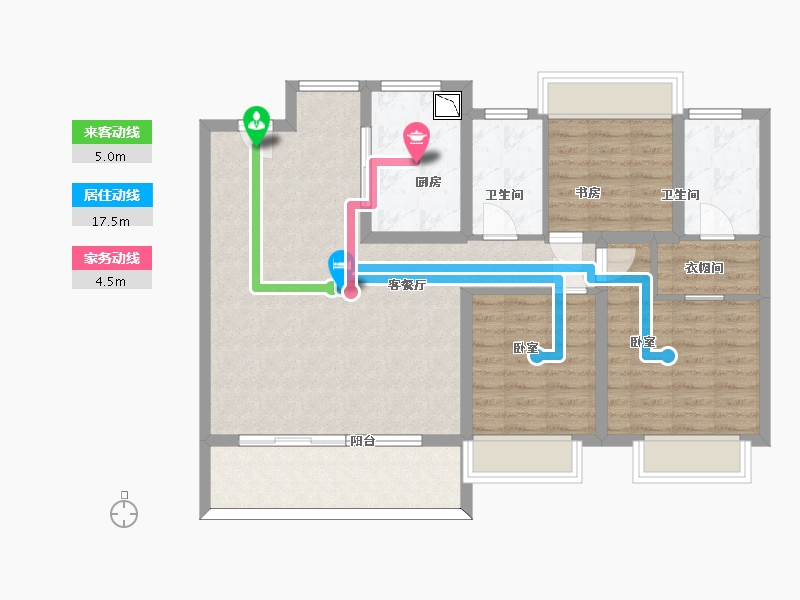 江苏省-无锡市-富力运河十号-96.44-户型库-动静线