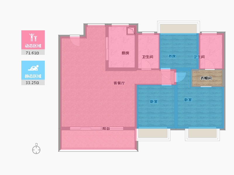 江苏省-无锡市-富力运河十号-96.44-户型库-动静分区