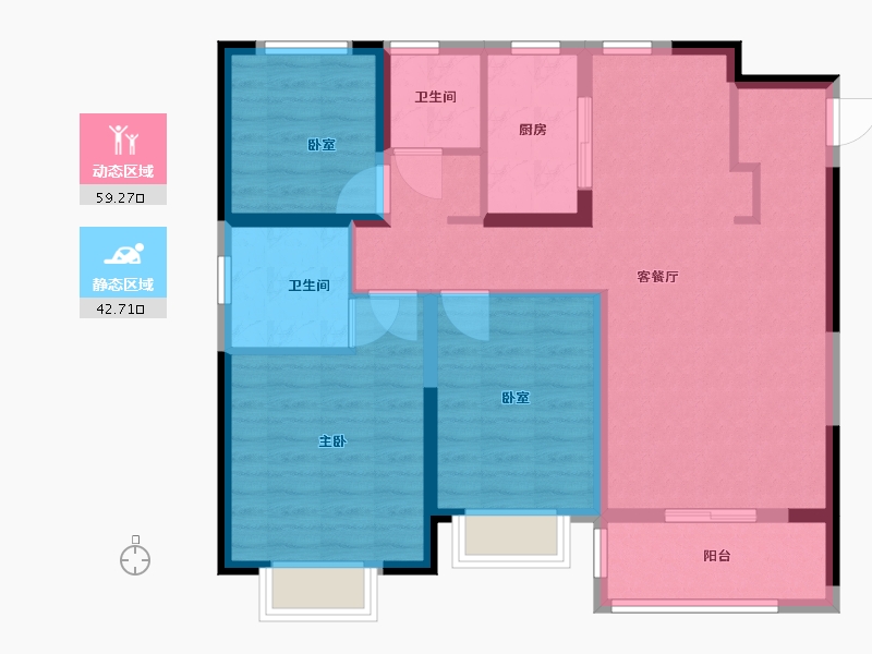 江苏省-无锡市-弘阳昕悦棠-91.00-户型库-动静分区