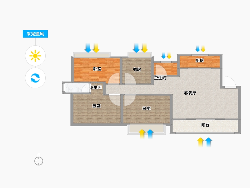 安徽省-宿州市-拂晓壹號·西城广场-101.01-户型库-采光通风