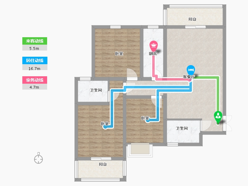 陕西省-咸阳市-京基一品二期-98.62-户型库-动静线