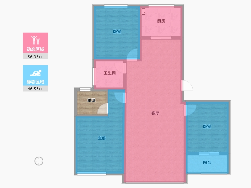 陕西省-宝鸡市-如园·城市运动公园-96.43-户型库-动静分区