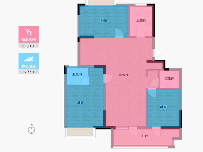 江苏省-无锡市-融创西羲里-99.76-户型库-动静分区