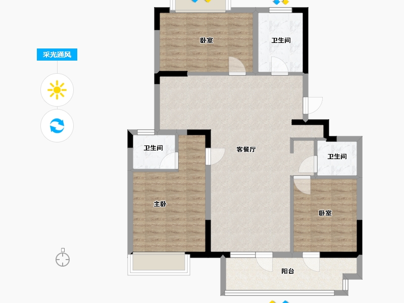 江苏省-无锡市-融创西羲里-99.76-户型库-采光通风