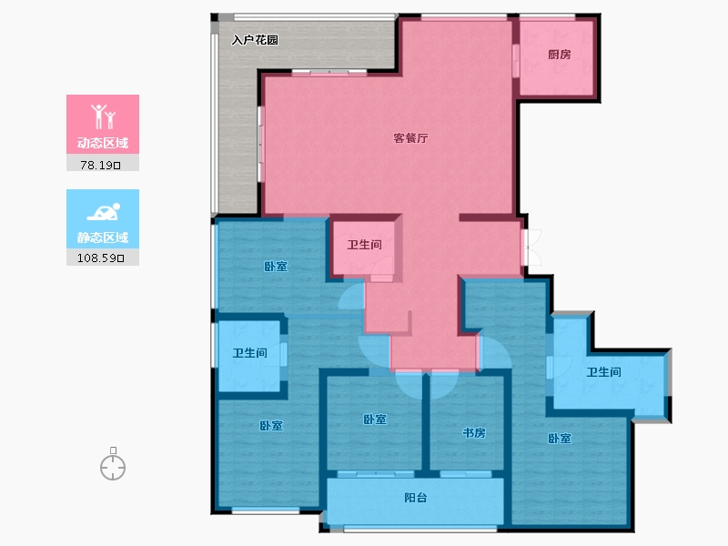 陕西省-西安市-绿城春江花月-183.58-户型库-动静分区