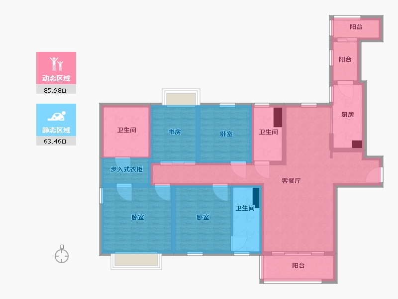 江苏省-无锡市-百和国际花园-131.00-户型库-动静分区