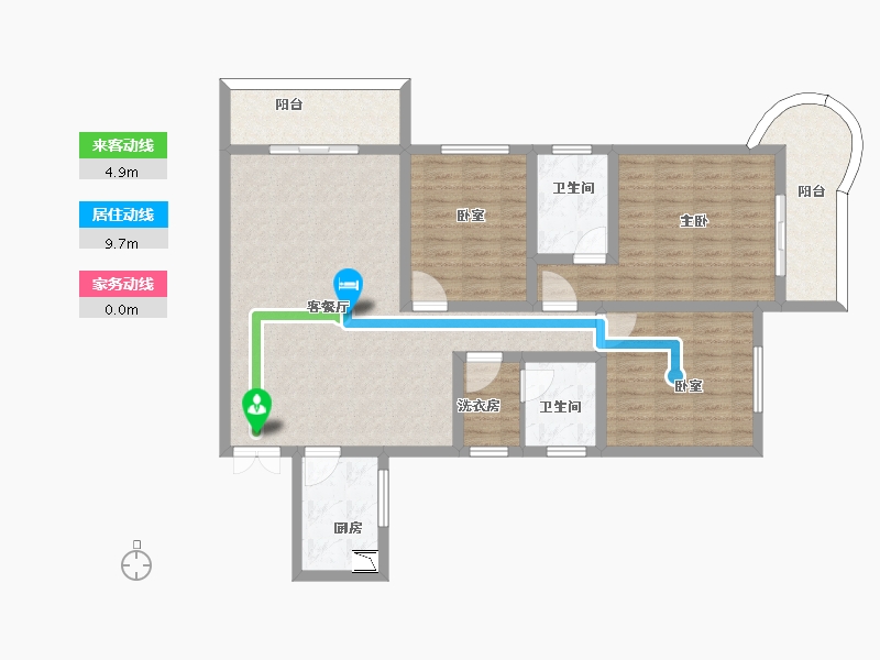 陕西省-西安市-沣柳国际-110.15-户型库-动静线