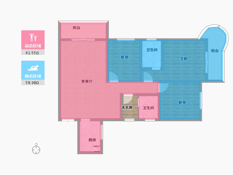 陕西省-西安市-沣柳国际-110.15-户型库-动静分区