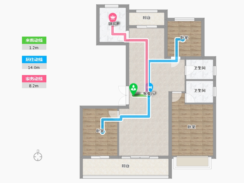 陕西省-西安市-绿城蘭园-100.93-户型库-动静线