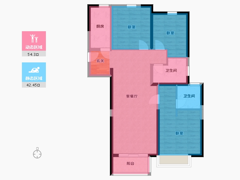 陕西省-西安市-富力开远城-86.16-户型库-动静分区