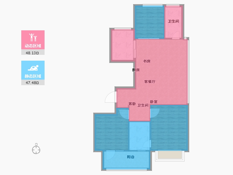 江苏省-徐州市-中南樾府-87.00-户型库-动静分区