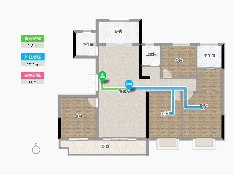 陕西省-西安市-科为瑞府-126.00-户型库-动静线