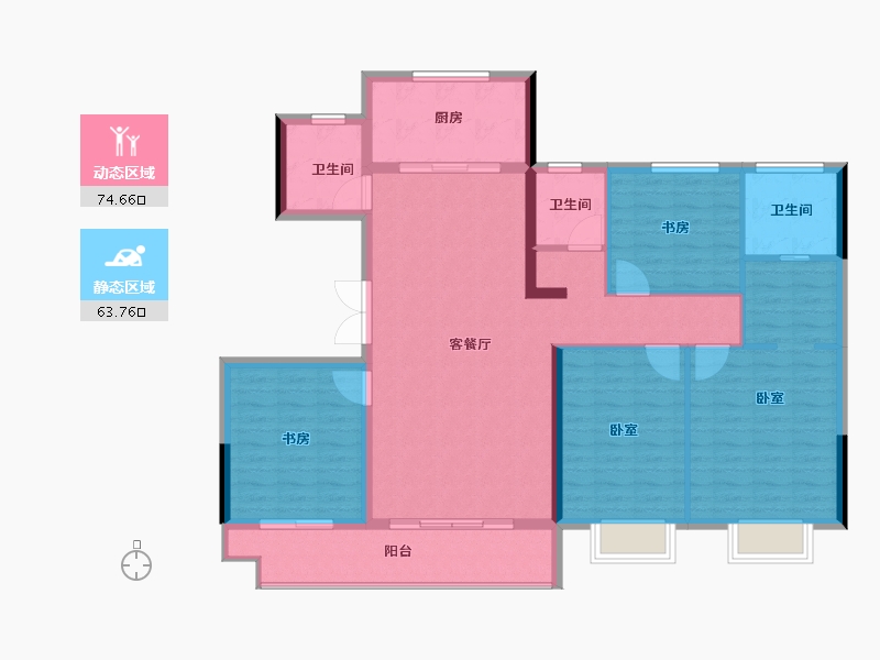 陕西省-西安市-科为瑞府-126.00-户型库-动静分区