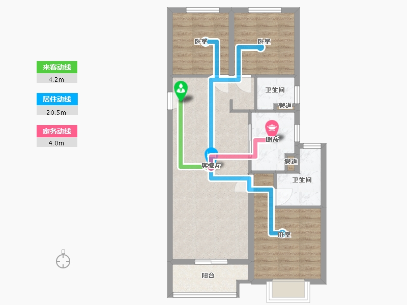 山西省-太原市-海唐金洲-72.29-户型库-动静线