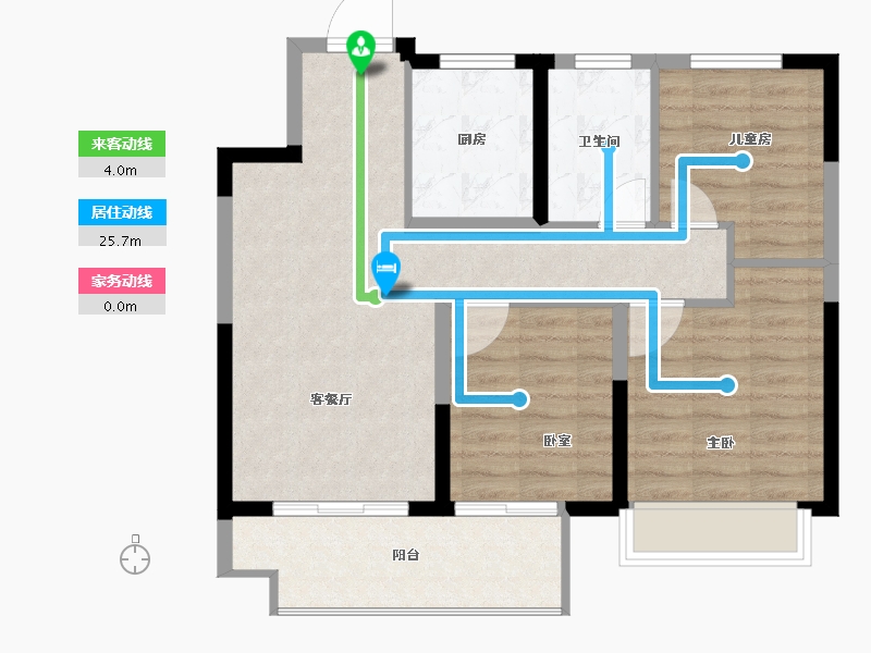 江苏省-徐州市-上东时代-76.00-户型库-动静线