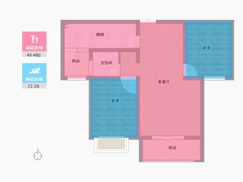 甘肃省-兰州市-中国铁建云公馆-63.04-户型库-动静分区