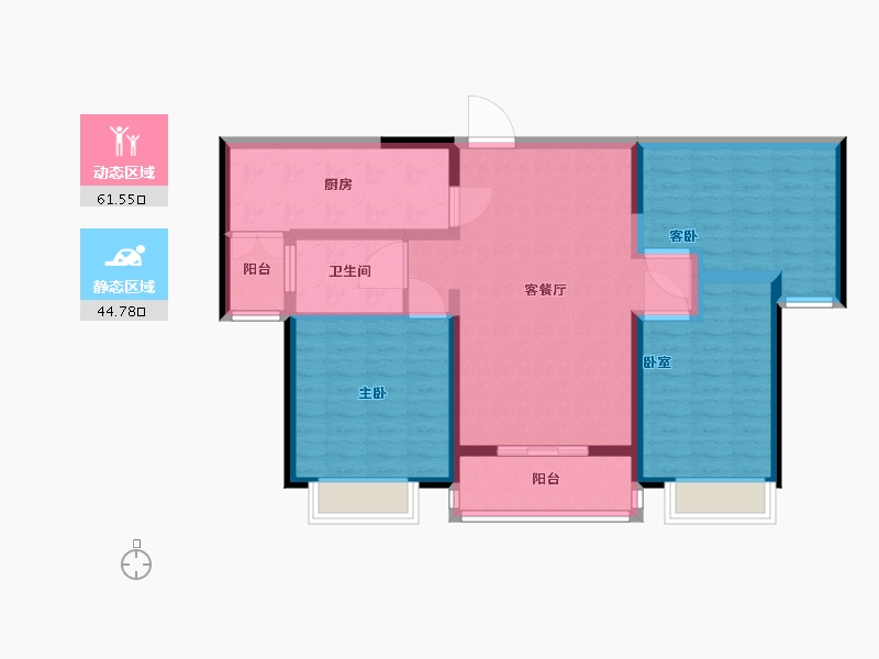 陕西省-渭南市-秦正尚官坊-95.00-户型库-动静分区