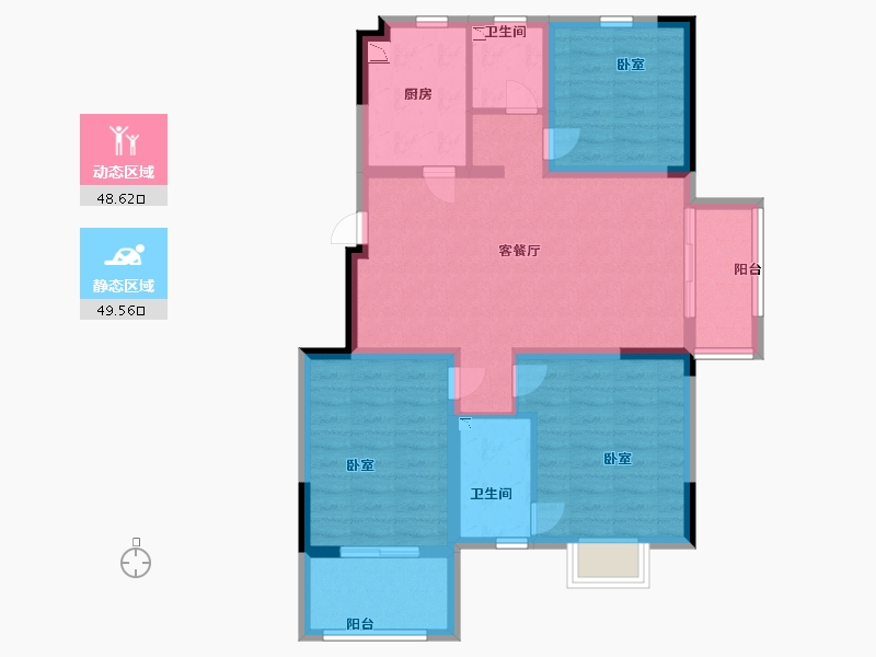 江苏省-南京市-中交锦蘭荟-87.00-户型库-动静分区