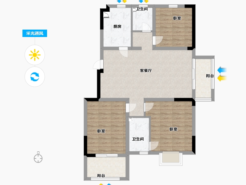 江苏省-南京市-中交锦蘭荟-87.00-户型库-采光通风