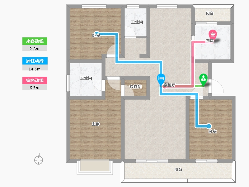 陕西省-西安市-沣柳国际-120.94-户型库-动静线