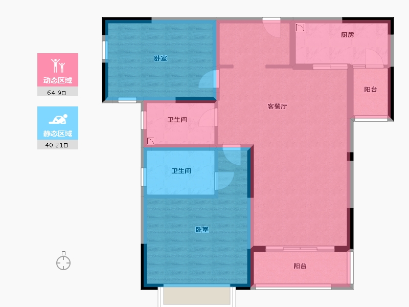 江苏省-无锡市-百和国际花园-94.00-户型库-动静分区