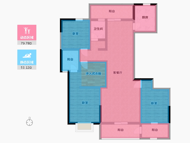 陕西省-渭南市-御府尚院-116.37-户型库-动静分区