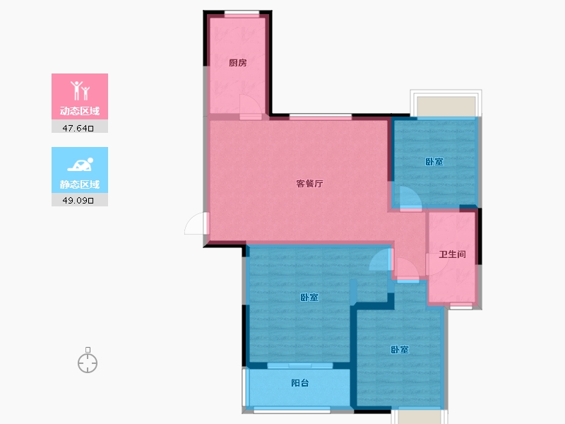 江苏省-无锡市-百好锦园-85.99-户型库-动静分区