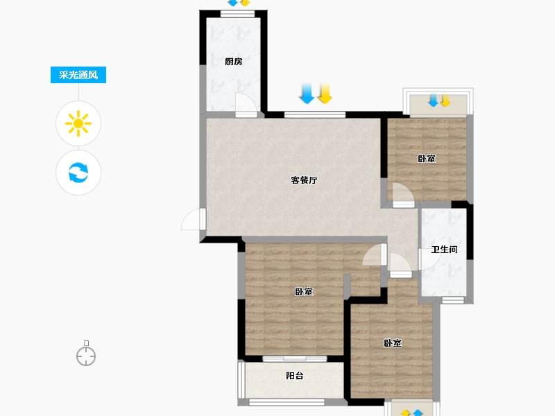 江苏省-无锡市-百好锦园-85.99-户型库-采光通风