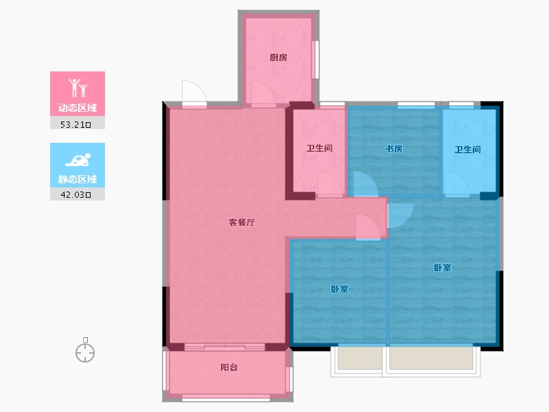 江苏省-无锡市-百好锦园-85.99-户型库-动静分区