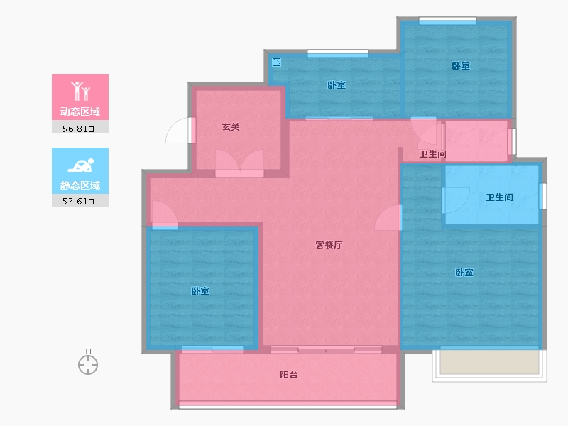 陕西省-渭南市-富平龙记檀府-100.01-户型库-动静分区