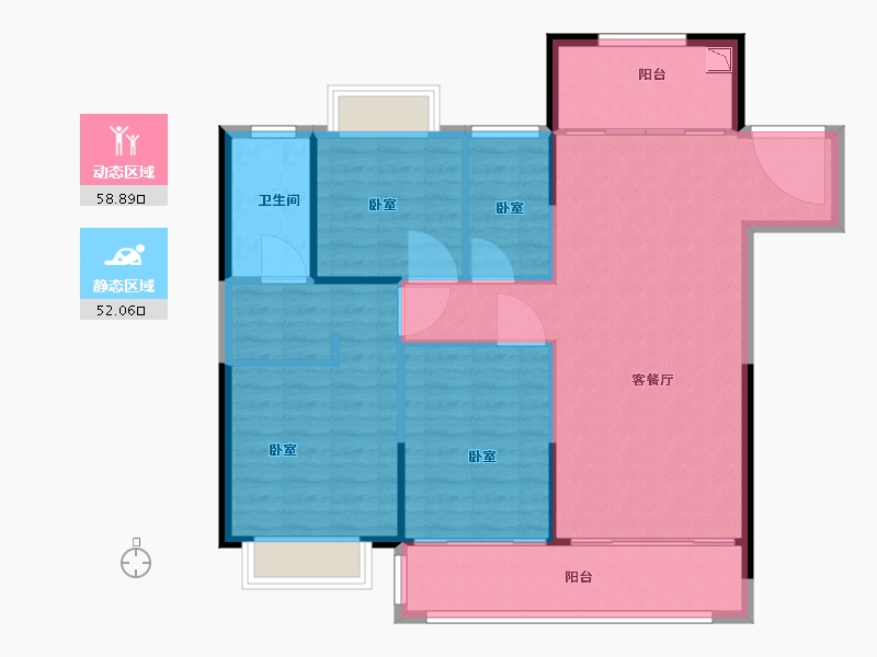 江苏省-无锡市-海尔产城创翡翠文华-102.11-户型库-动静分区