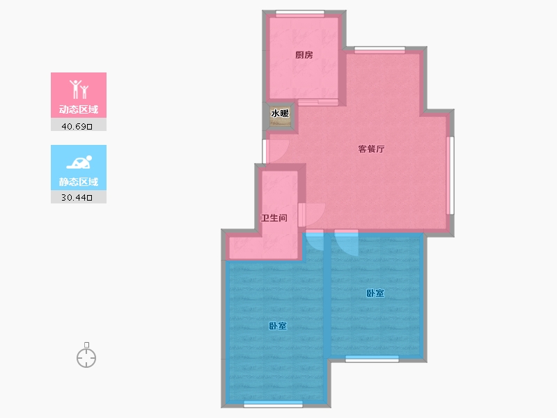 辽宁省-鞍山市-佳泰美景-63.68-户型库-动静分区