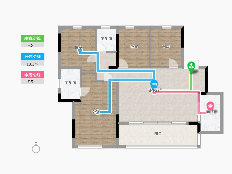 四川省-广安市-金科·集美天宸-106.67-户型库-动静线