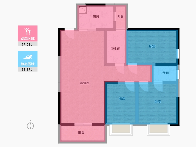 陕西省-汉中市-兴元府邸-84.26-户型库-动静分区