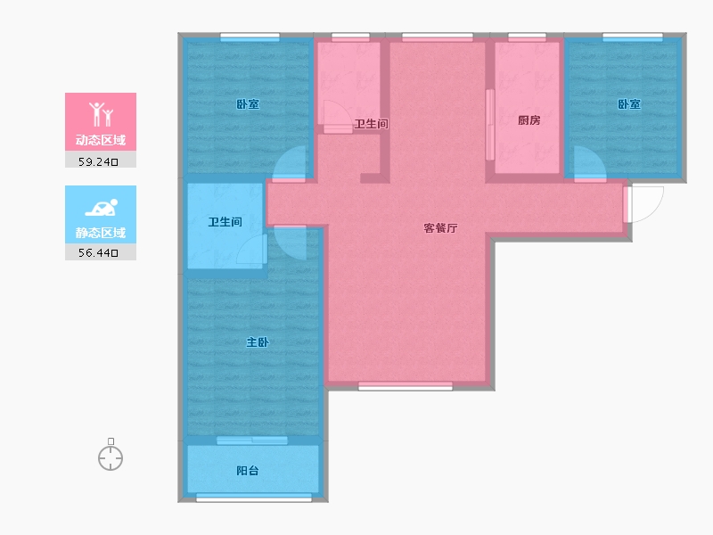 陕西省-西安市-沣柳国际-102.90-户型库-动静分区