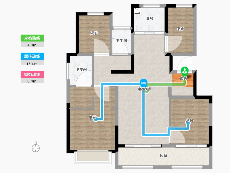 陕西省-西安市-绿城西安全运村-105.73-户型库-动静线