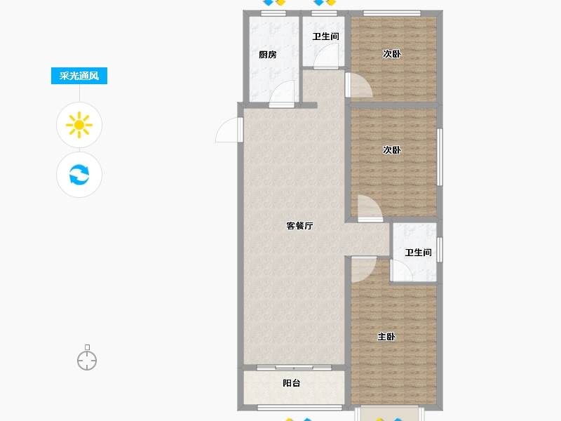 山东省-淄博市-忆江南启园-130.01-户型库-采光通风