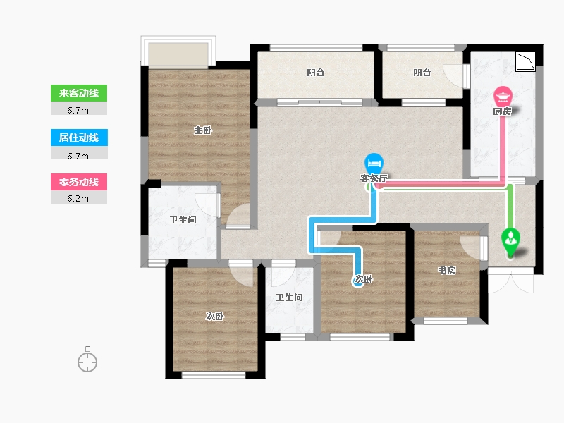 四川省-绵阳市-明月大唐汇-100.82-户型库-动静线