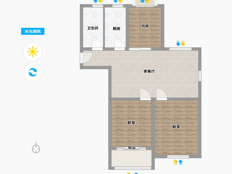 江苏省-无锡市-寺头家园三期-89.00-户型库-采光通风