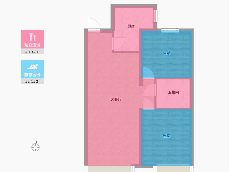 辽宁省-抚顺市-电建地产海赋外滩澋苑-54.91-户型库-动静分区