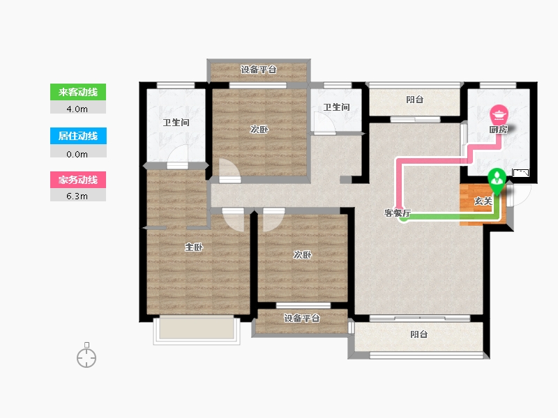 陕西省-宝鸡市-世纪景元东区-107.78-户型库-动静线