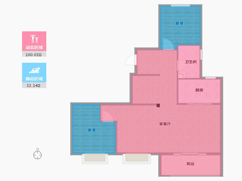 江苏省-无锡市-融创敔山桃源-121.92-户型库-动静分区