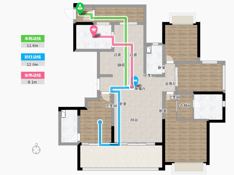 江苏省-南京市-中航金城1号-150.00-户型库-动静线