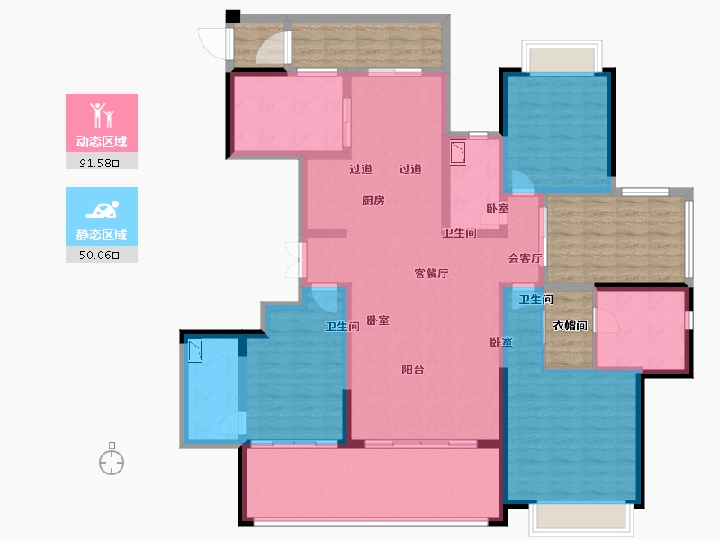 江苏省-南京市-中航金城1号-150.00-户型库-动静分区