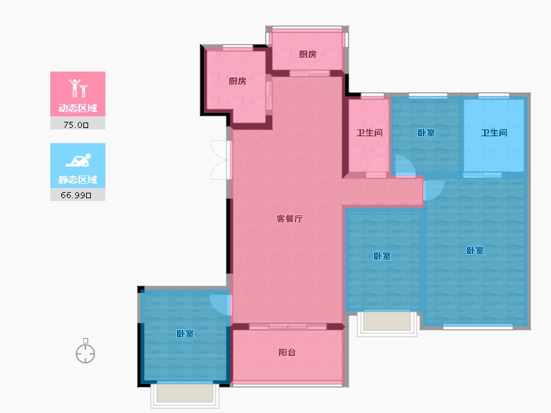 江苏省-南京市-华侨城天鹅堡-128.00-户型库-动静分区