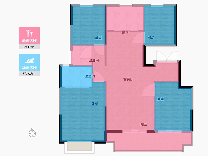 陕西省-西安市-合创君悦府-104.01-户型库-动静分区