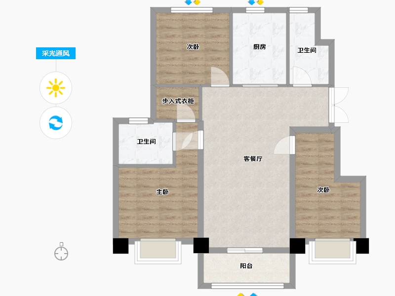 黑龙江省-哈尔滨市-金地名悦-83.17-户型库-采光通风