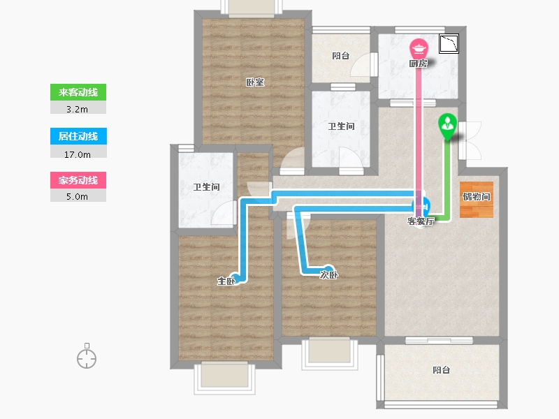 江苏省-无锡市-天奇馨城-97.52-户型库-动静线