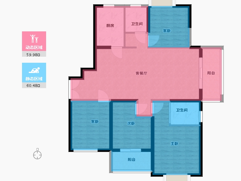 江苏省-无锡市-弘阳昕悦府-108.00-户型库-动静分区